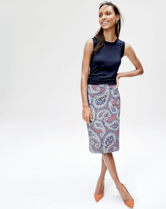 J. Crew No. 2 Pencil Skirt in Paisley - Really Rynetta